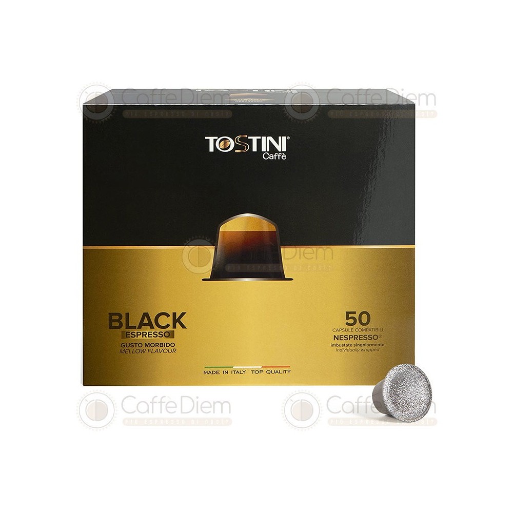 100 Capsule Nespresso Tostini Caffe Miscela Black