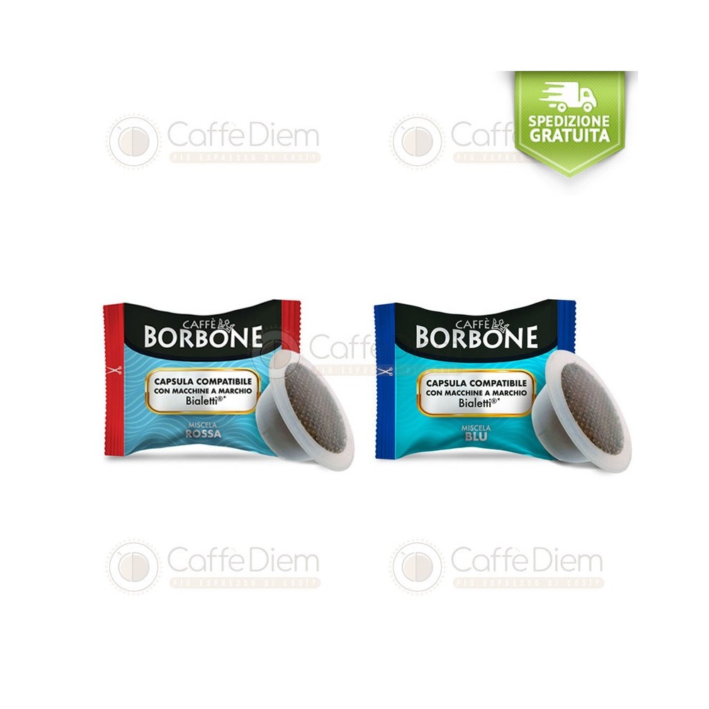 Capsule Borbone Compatibili Bialetti 100 Red + 100 Blu